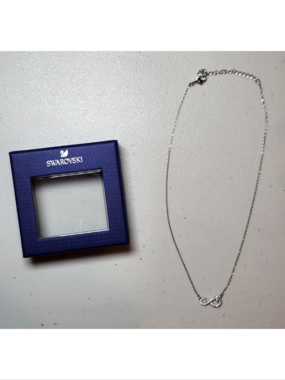 Swarovski Hyperbola Necklace (Infinity, White, Rhodium Plated)